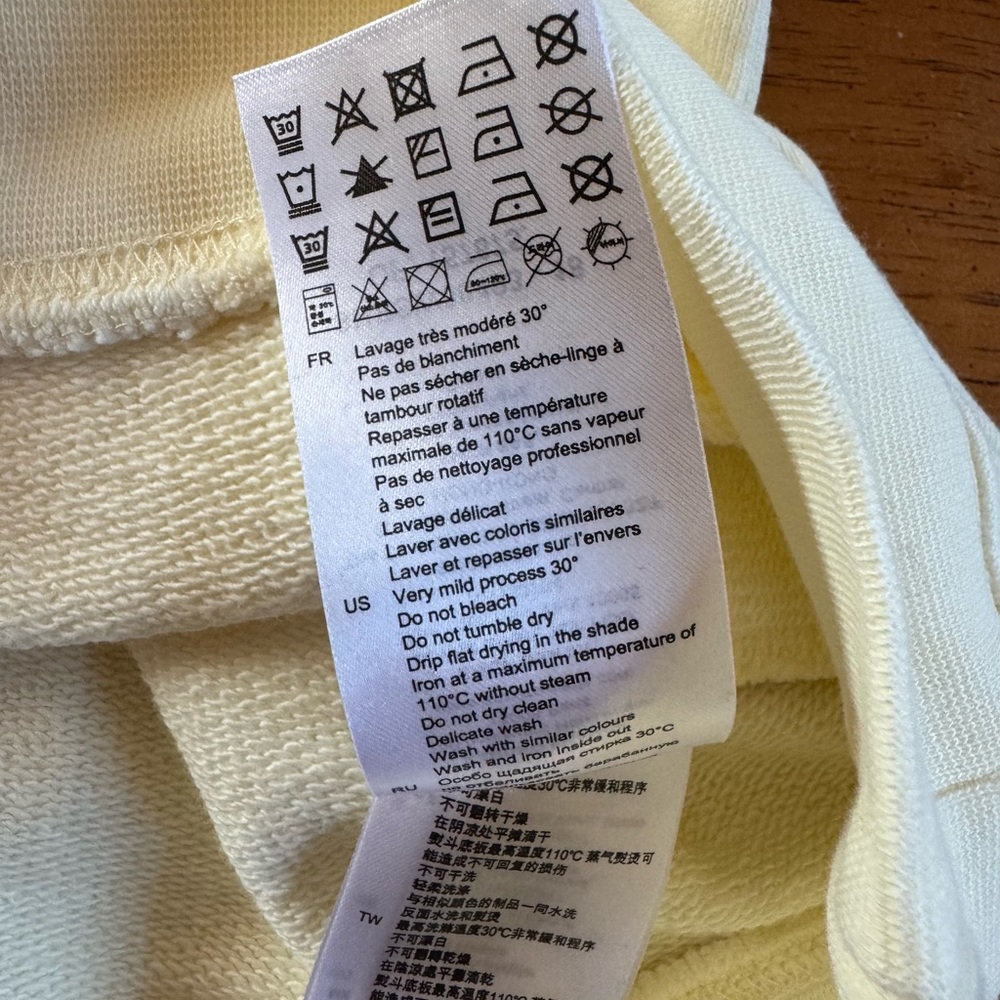 Sandro New Unisex Hoodie Light Yellow 100% Cotton SS embroidered Size XXL - Picture 8 of 14